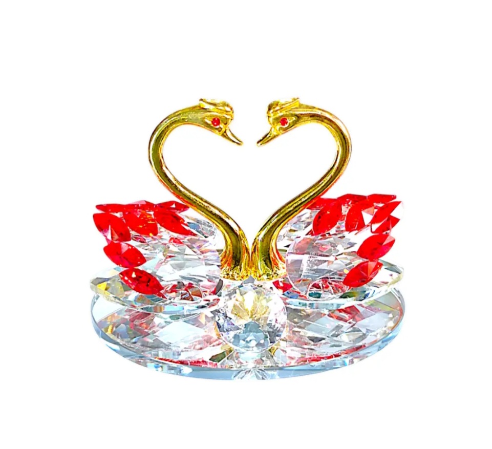 Valentine Gift Crystal Swan Statue
